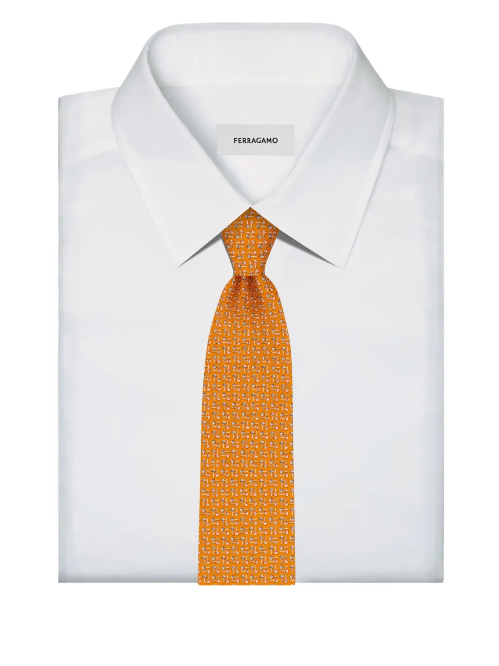 Ferragamo Zijden stropdas met lolly-print Oranje