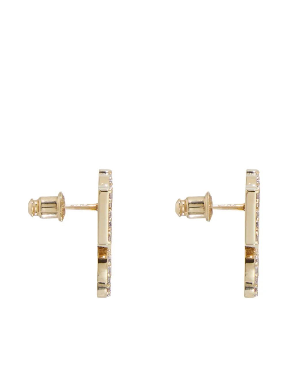 Ferragamo Crystal Embellished Four Gancini Clip On Earrings