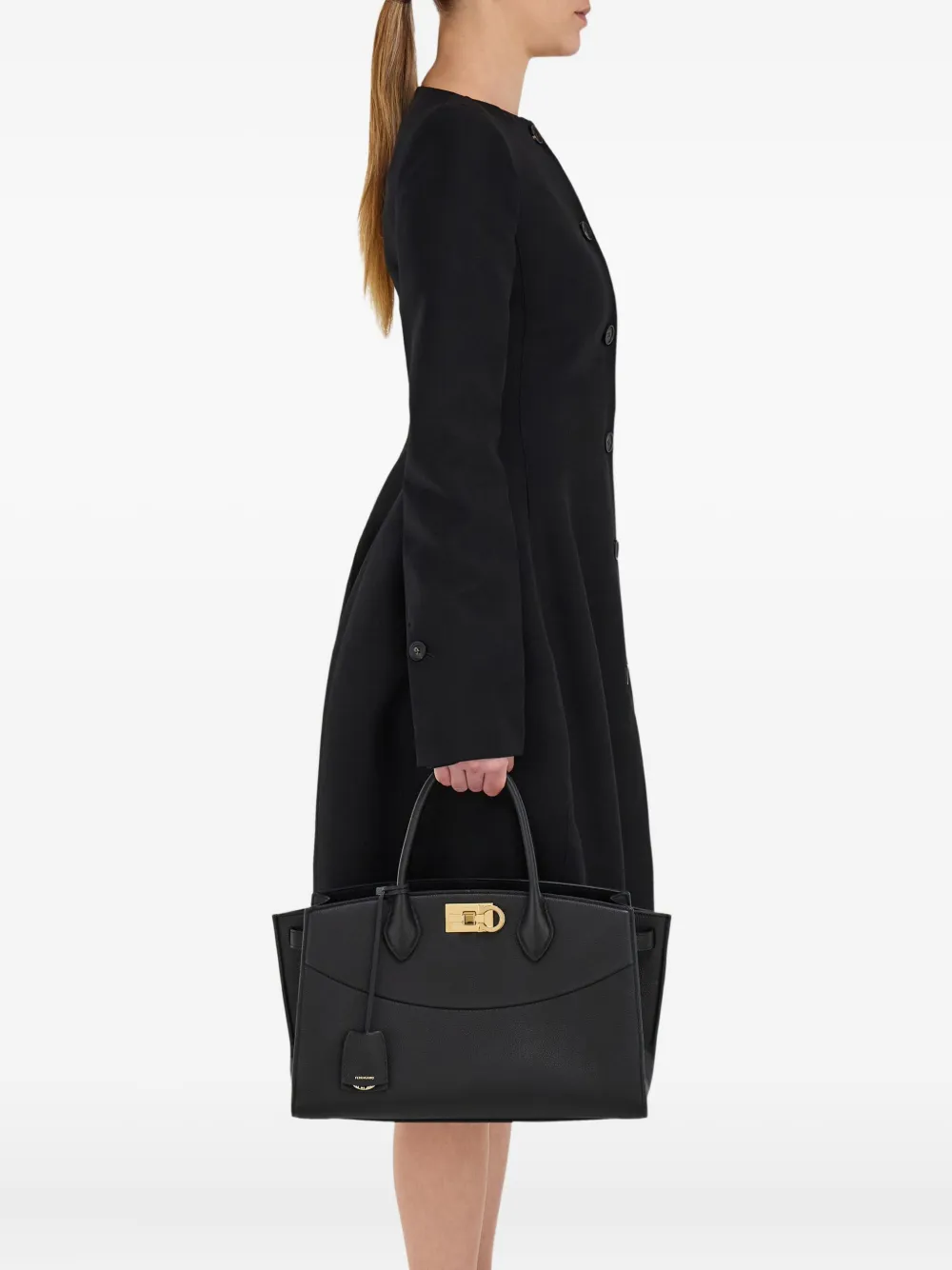 Ferragamo Grote Soft Studio shopper - Zwart