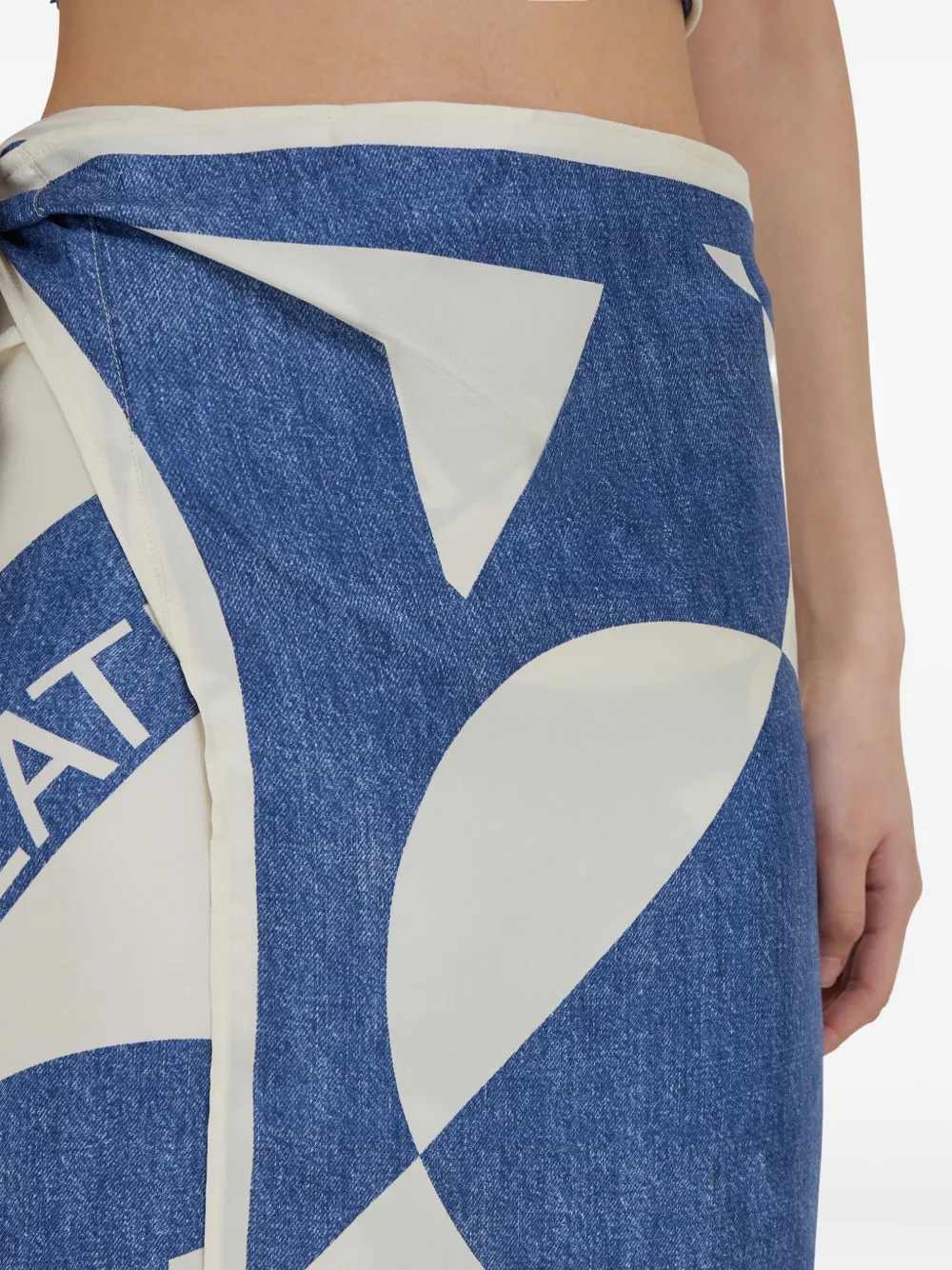 Ferragamo Sjaal met grafische print Blauw