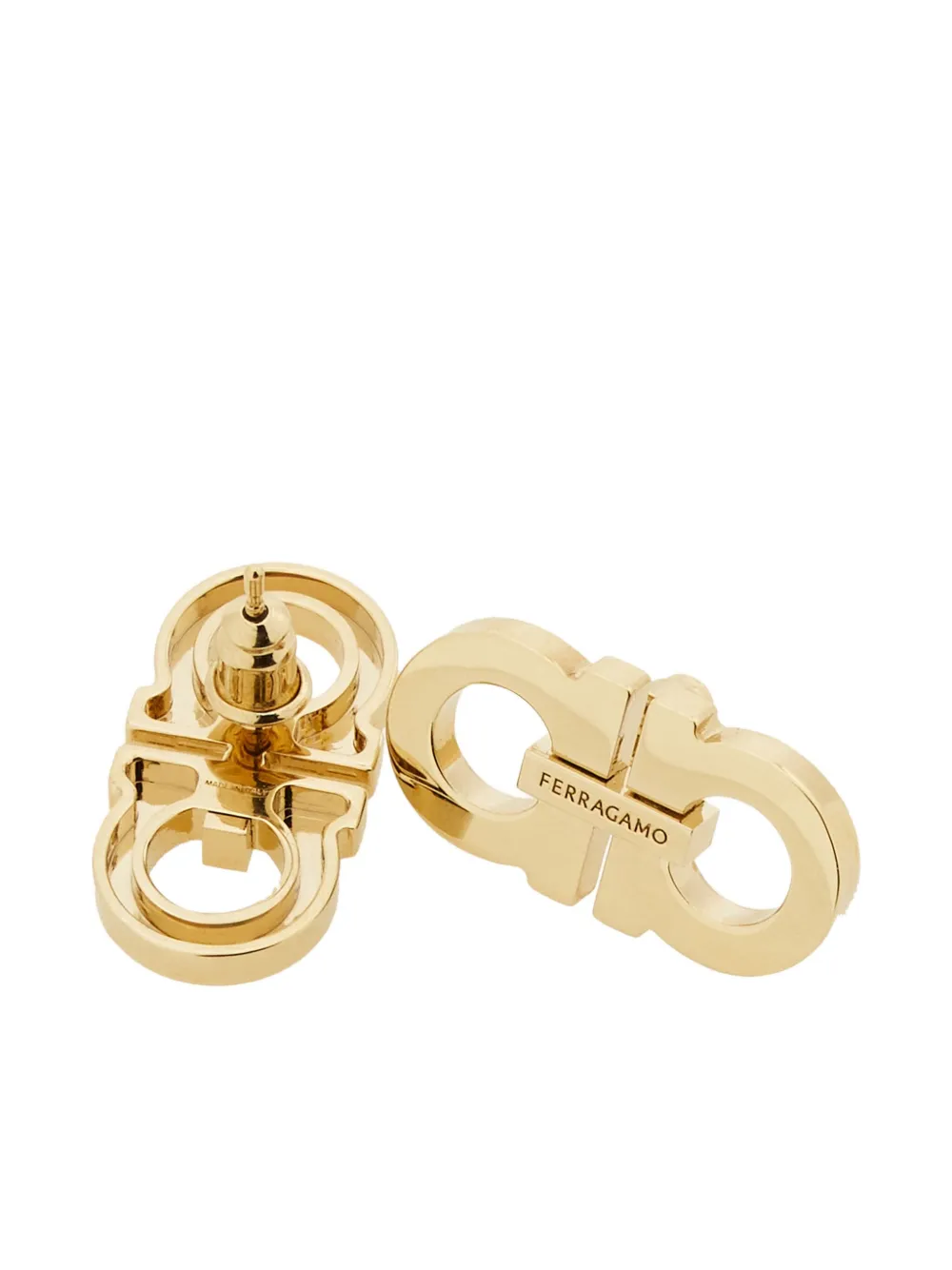 Ferragamo 2 Hooks Earrings Gold-tone Finish In Gold