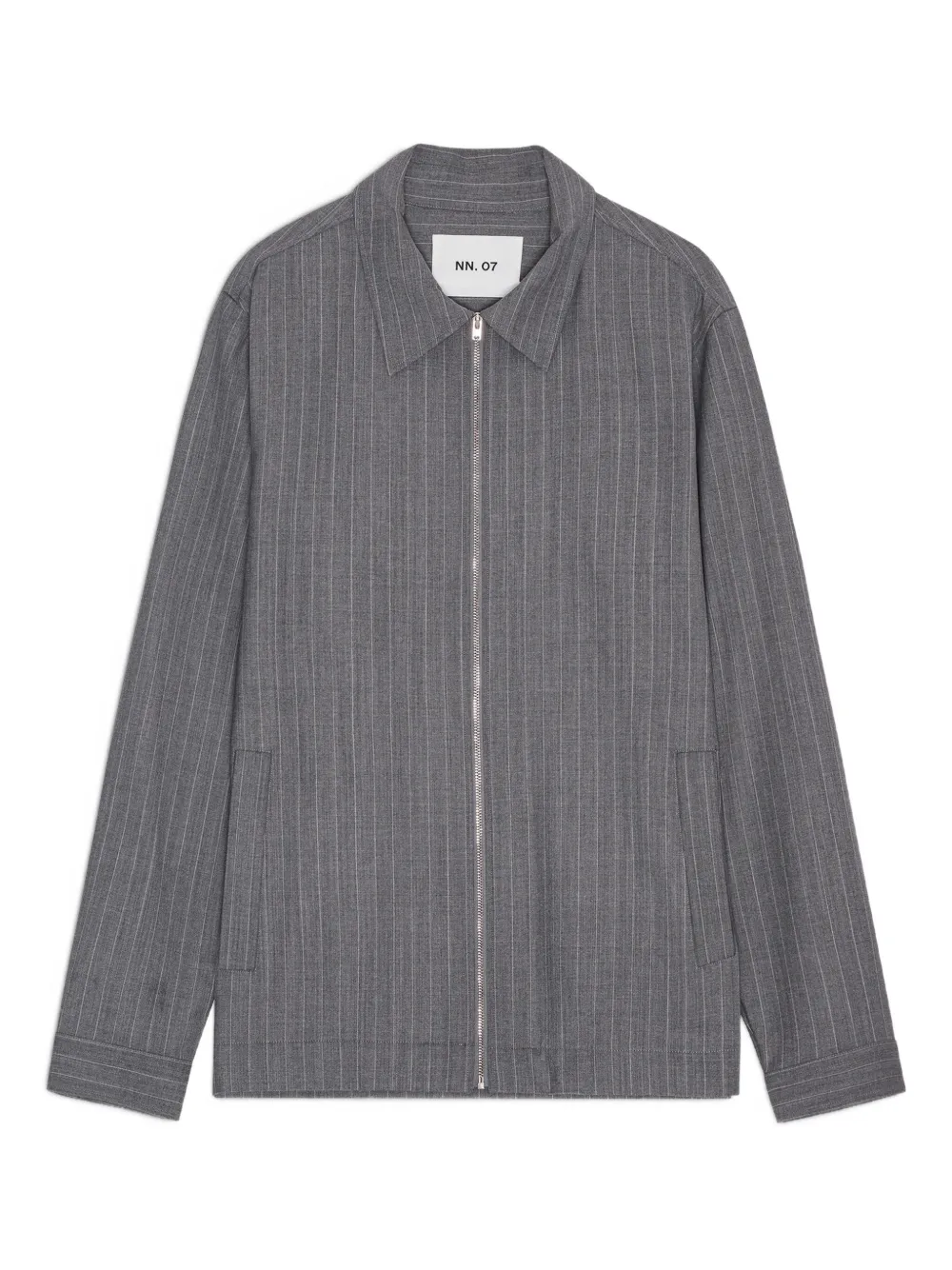 NN07 pinstripe zip-up jacket | Grey | Image 1