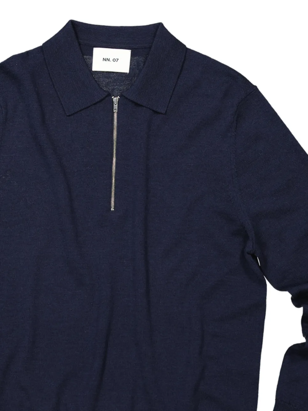 NN07 zippered polo sweater - Blauw