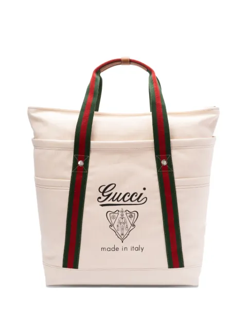 Gucci large printed canvas tote bag