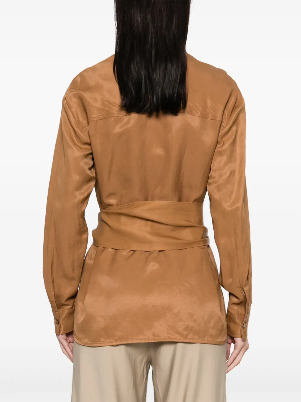 kaos Blouse met ceintuur Bruin
