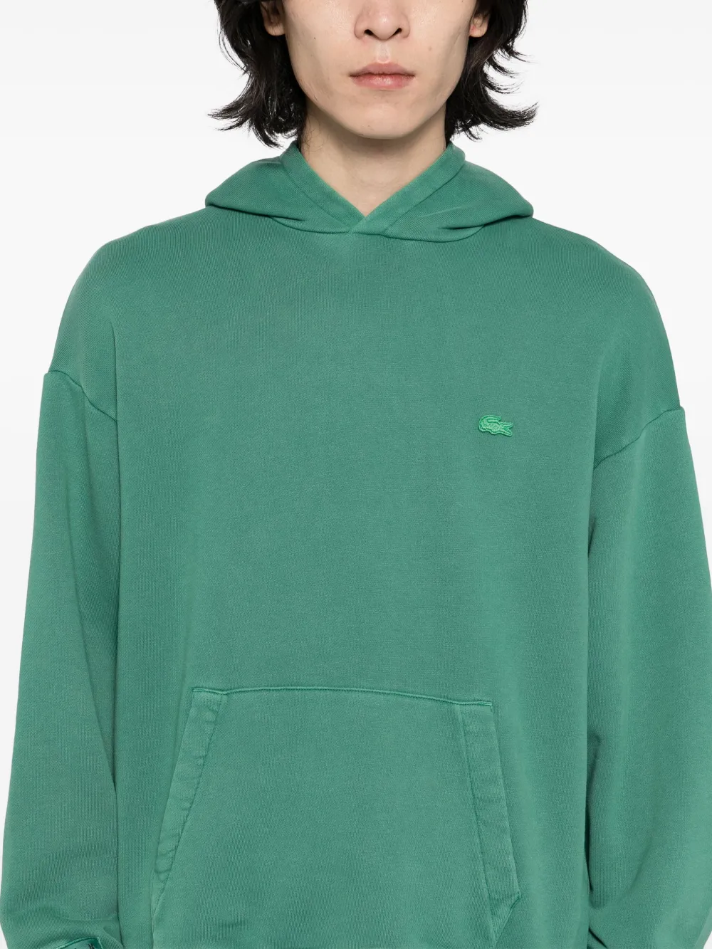 Lacoste Hoodie met gewassen effect Groen