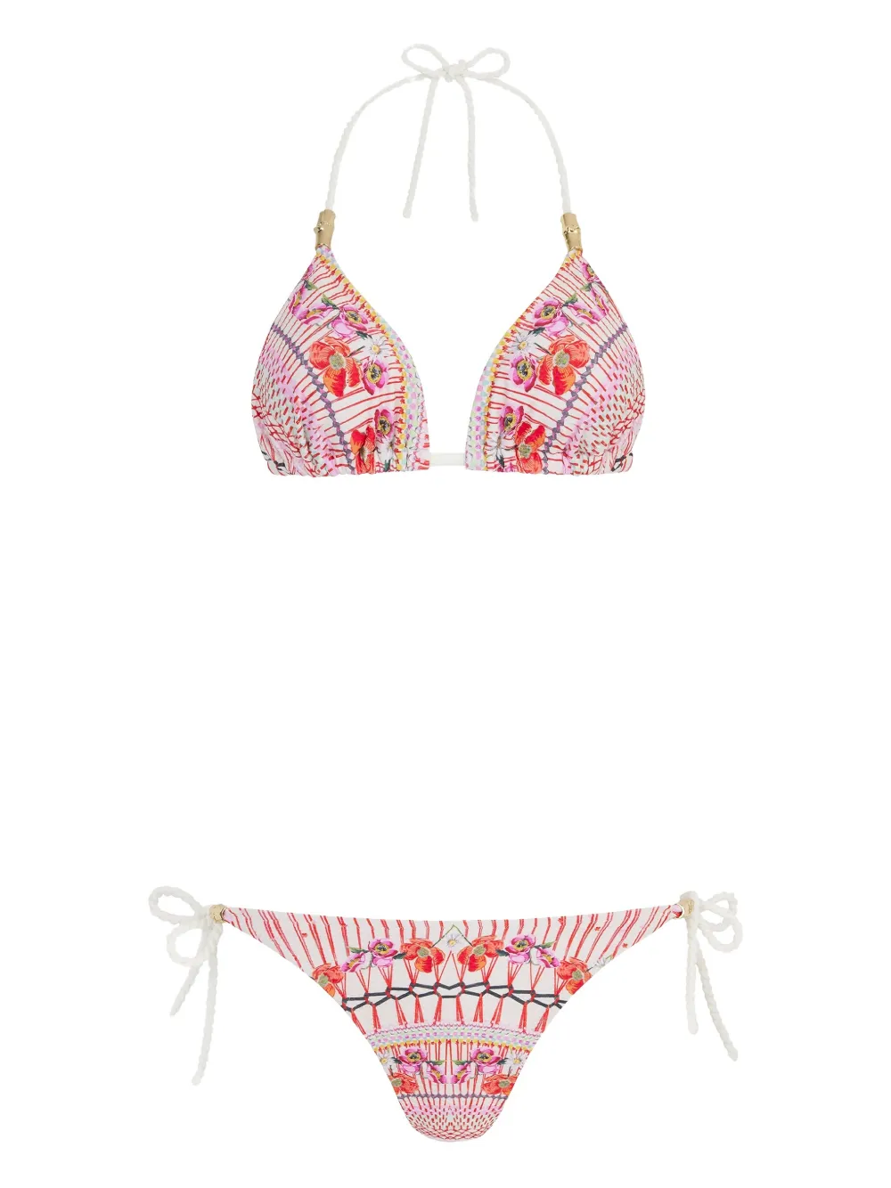Shop Temperley London Pomegranate Floral-print Bikini Bottom