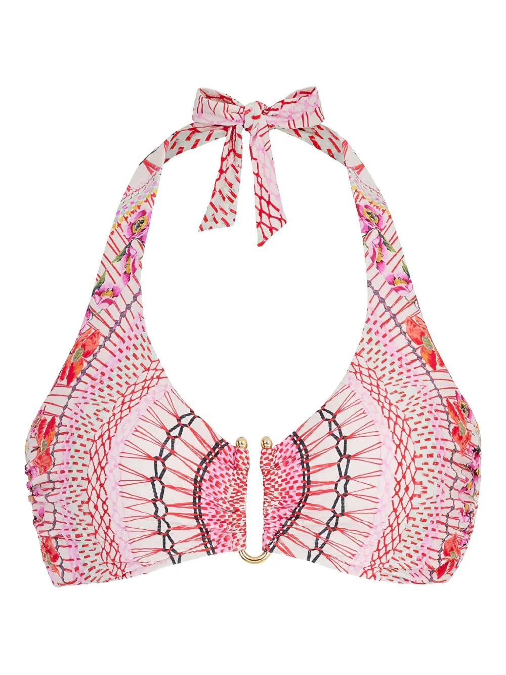 Temperley London Pomegranate Neckholder-Bikinioberteil mit Print - Rosa