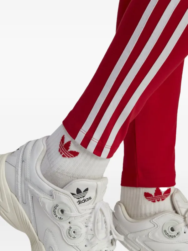 Adidas 3-Stripes Red Leggings Rot FARFETCH DE