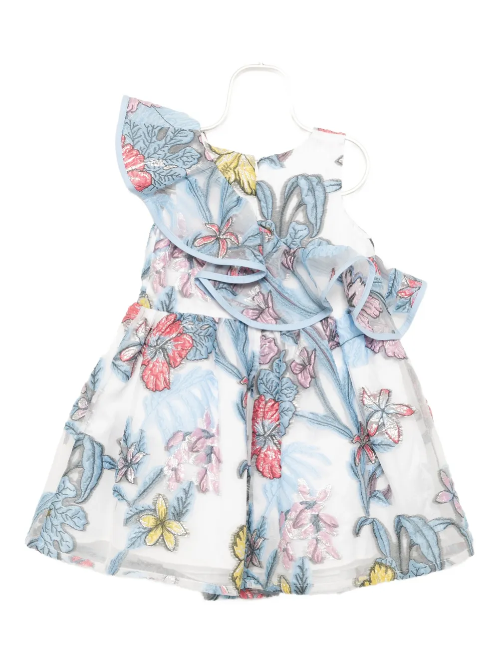 Hucklebones London Jurk met diagonale ruches Blauw