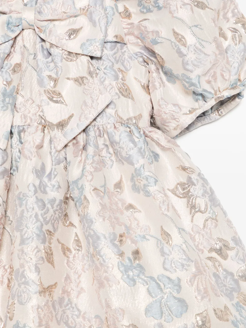 Shop Hucklebones London Puff-sleeved Bodice Dress In Neutrals