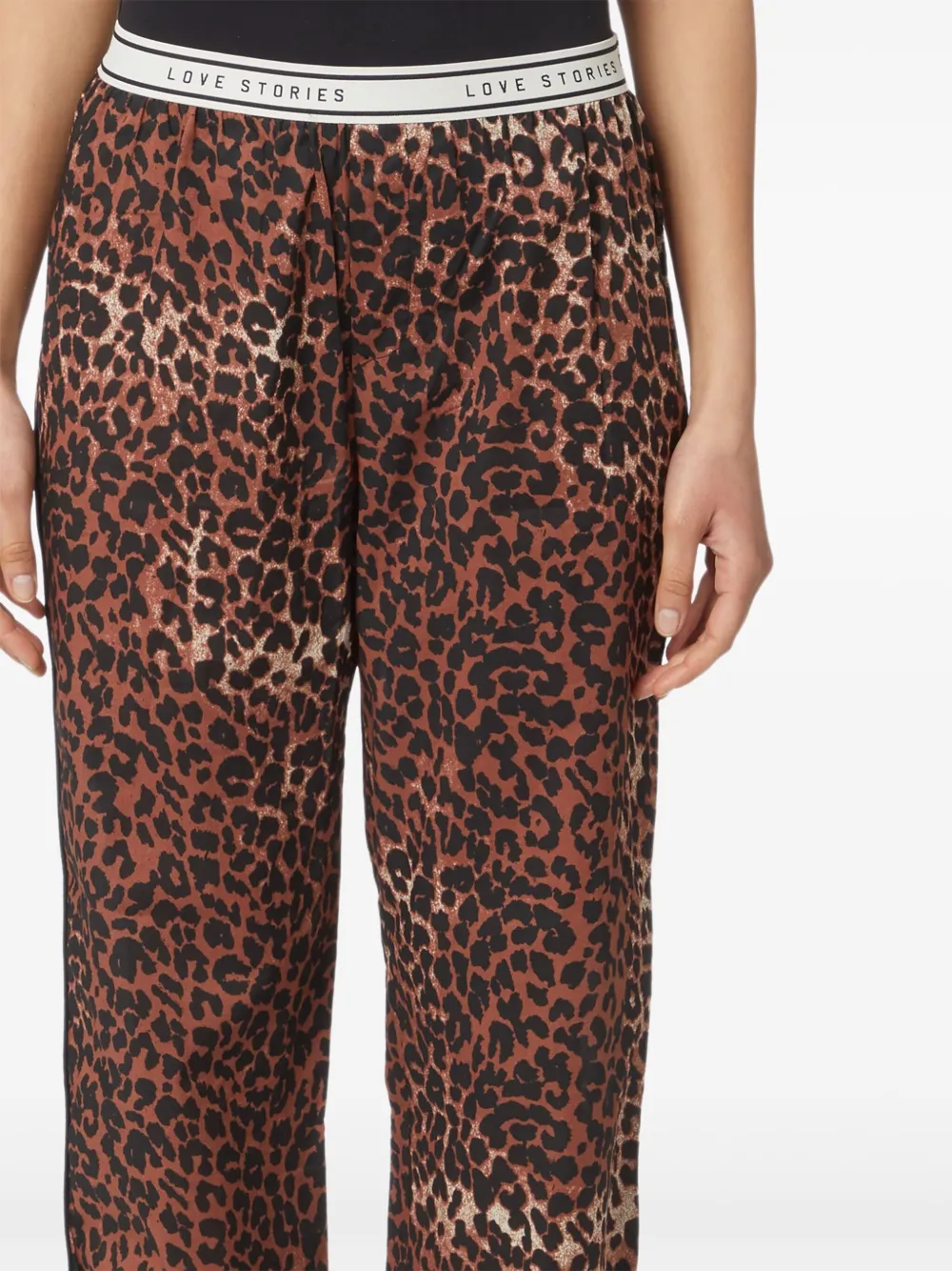 Love Stories Pyjamabroek met luipaardprint Bruin