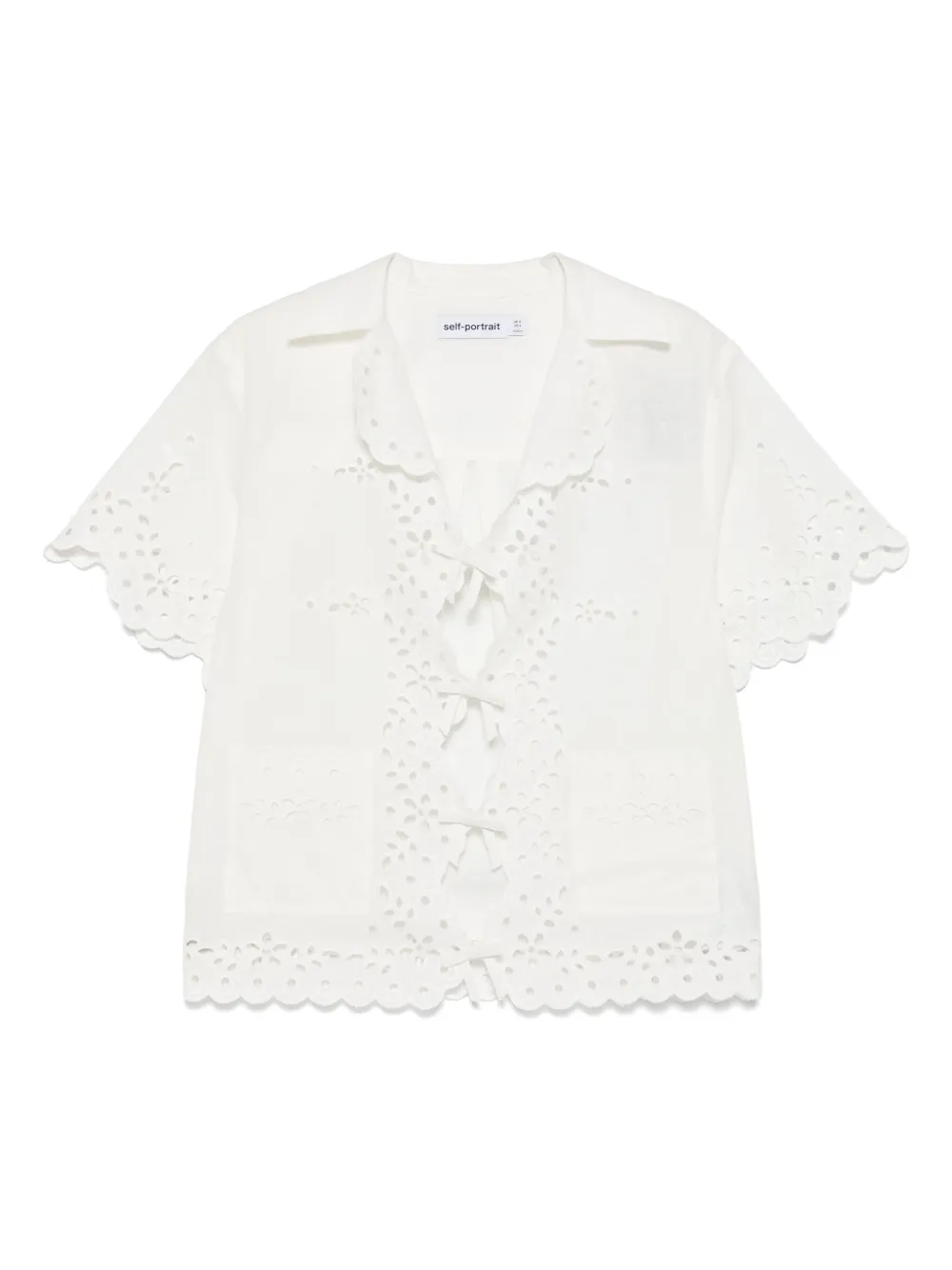 Self-Portrait camisa con bordado | blanco | Image 1