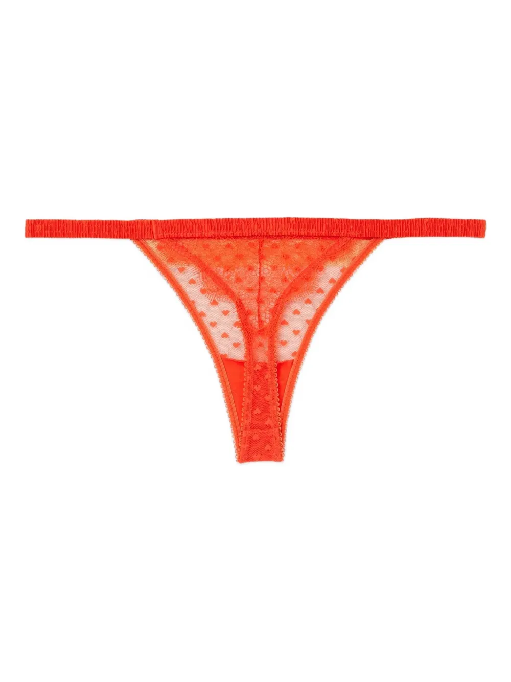 Love Stories String met hartpatroon en kant - Rood