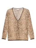 LIU JO leopard-jacquard top - Brown