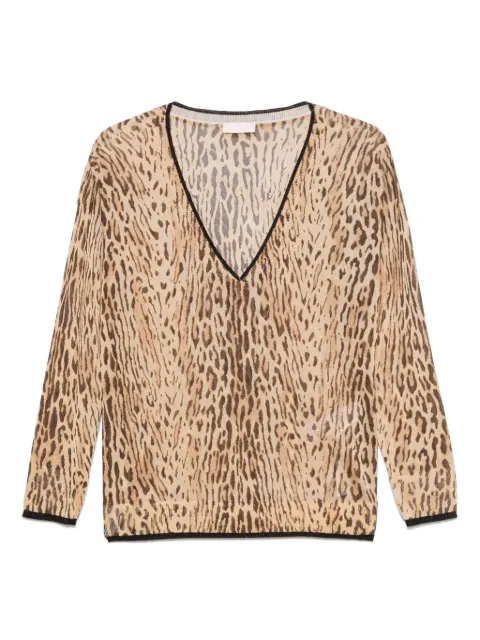 LIU JO leopard-jacquard top