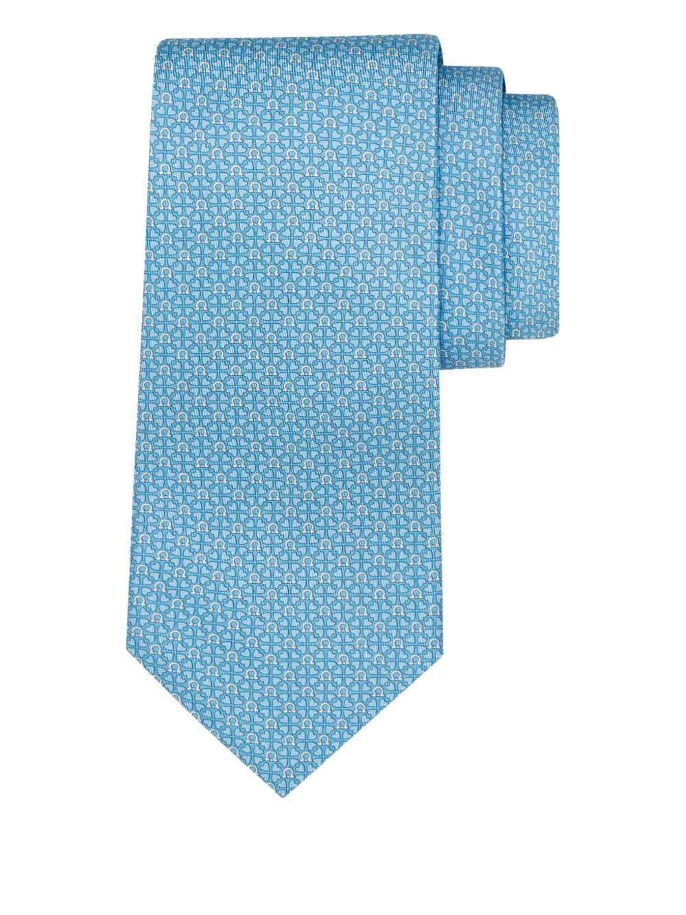 Ferragamo patterned silk tie - Blauw