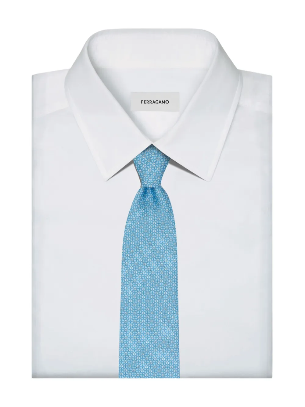 Ferragamo Zijden stropdas met patroon Blauw