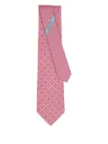 Ferragamo Gancini-patterned silk tie - Pink