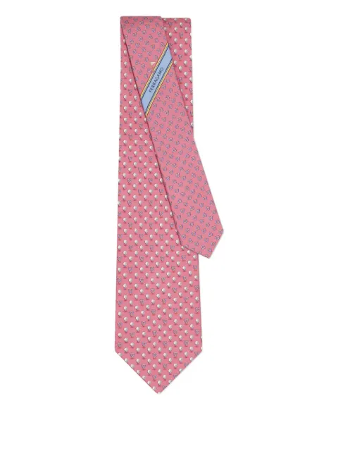 Ferragamo Gancini-patterned silk tie