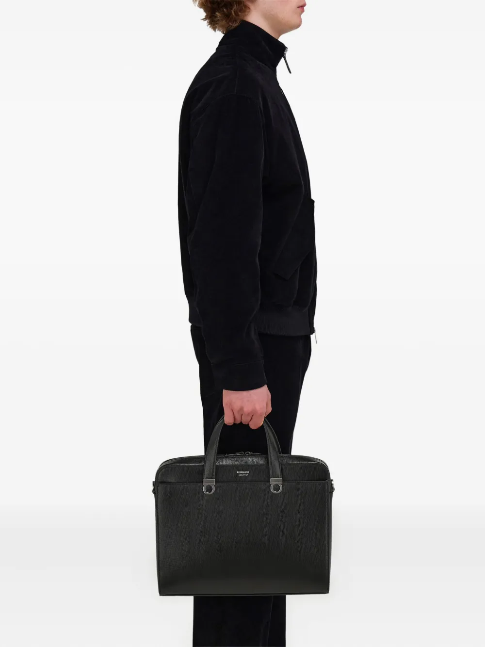 Ferragamo Gancini briefcase - Zwart
