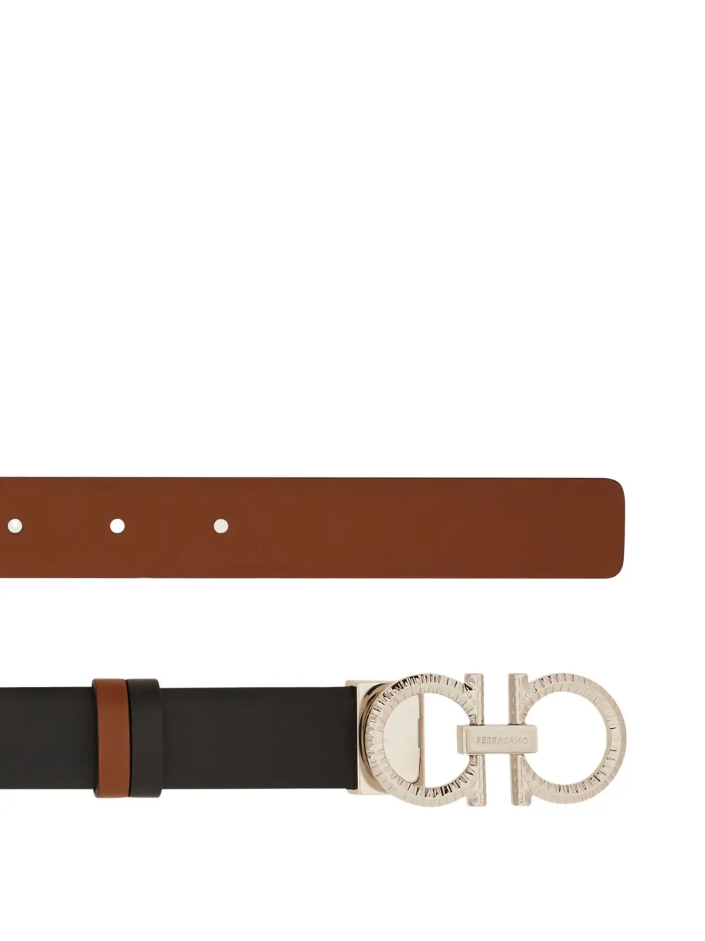 Ferragamo reversible adjustable Gancini belt - Zwart