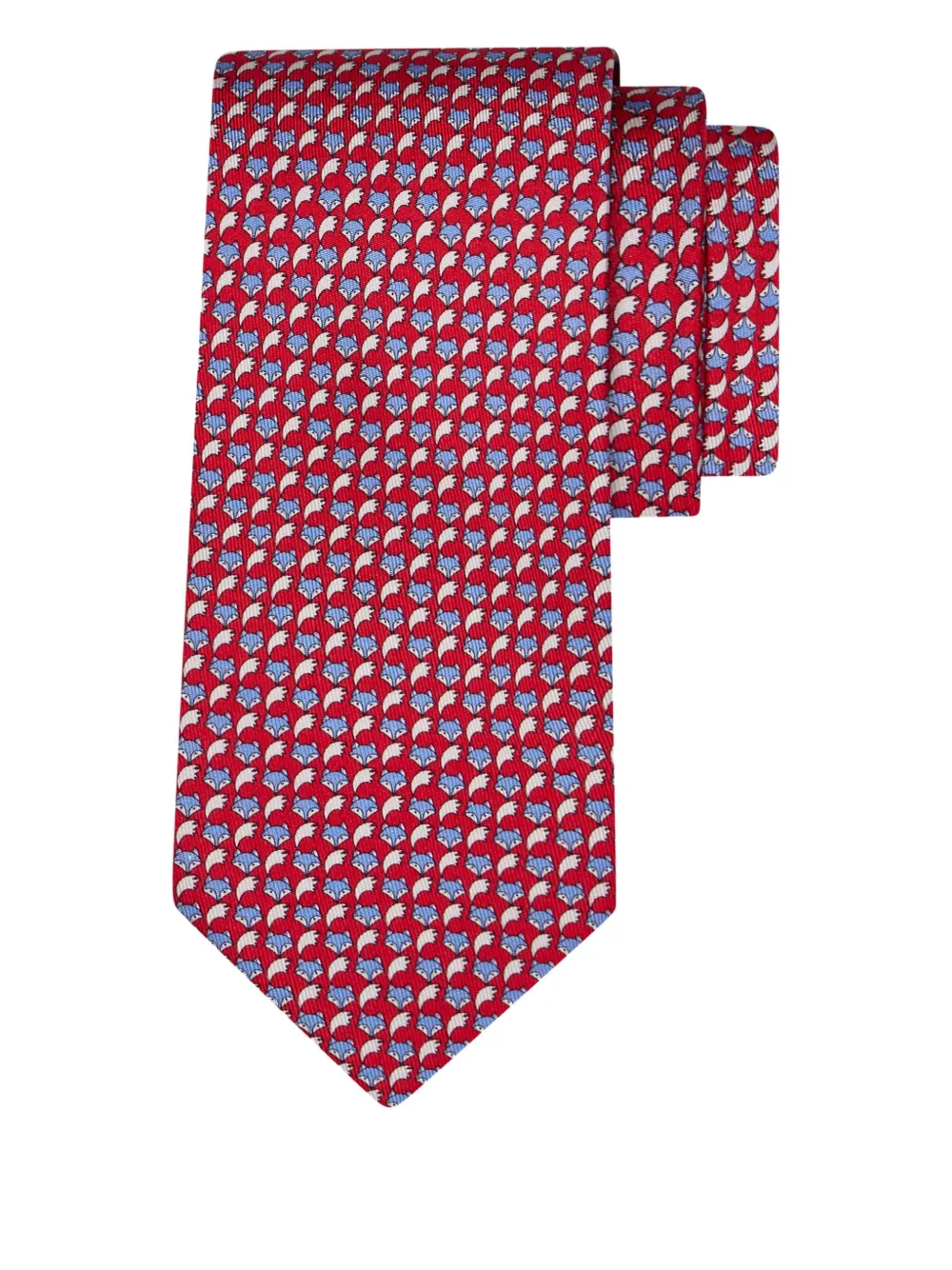 Ferragamo fox-print silk tie - Rood