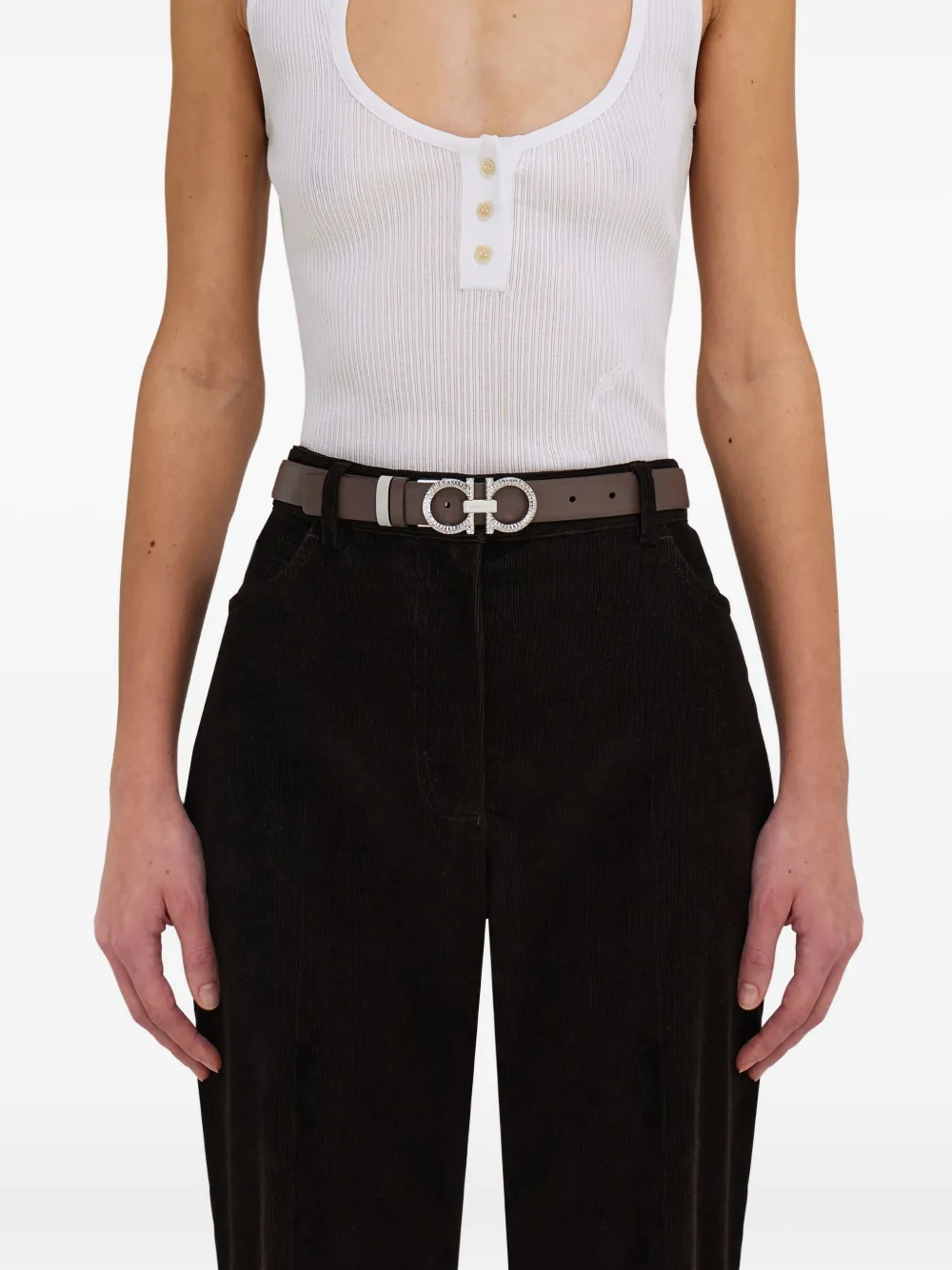 Ferragamo Verstelbare riem Bruin