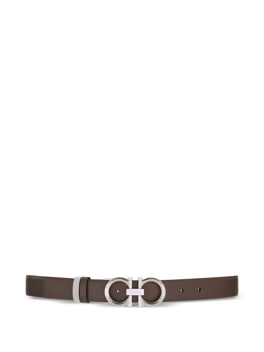 Ferragamo Reversible Adjustable Gancini Belt In Neutral