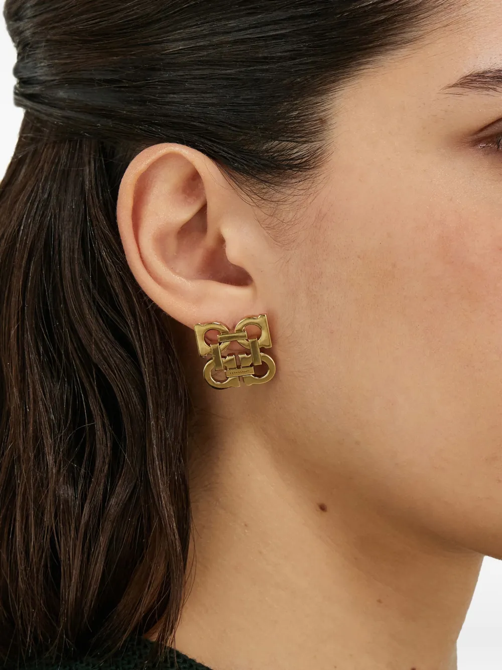 Ferragamo Gancini clip-on earrings - Goud