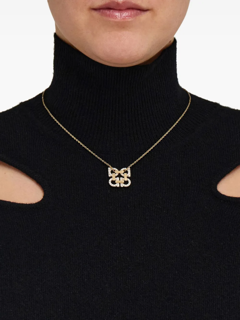 Ferragamo Gancini-charm necklace - Goud