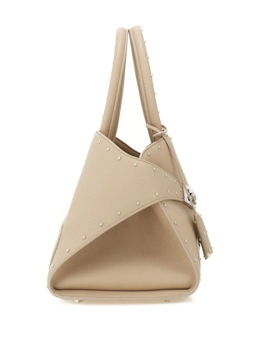 Ferragamo Shopper met studs en structuur Beige