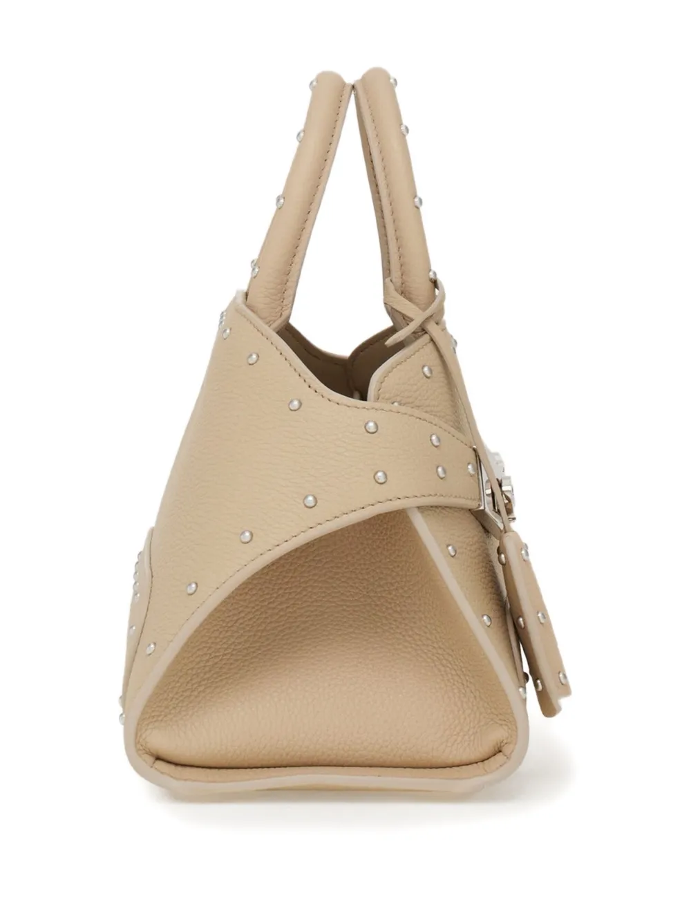 Ferragamo Shopper verfraaid met studs Beige