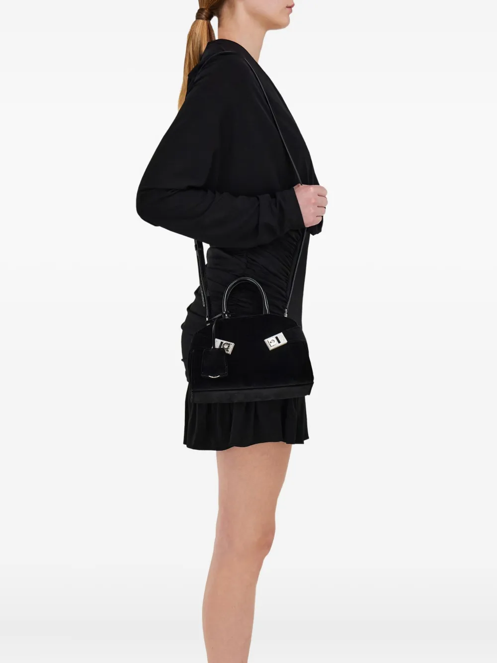 Ferragamo Hug leren shopper Zwart
