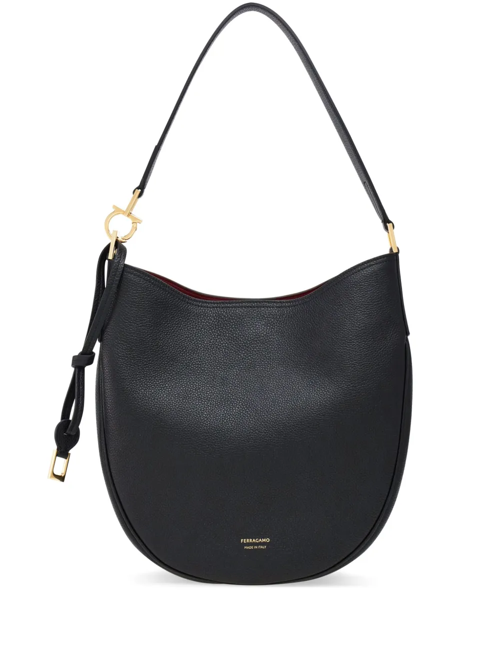 Ferragamo North-South leren schoudertas Zwart