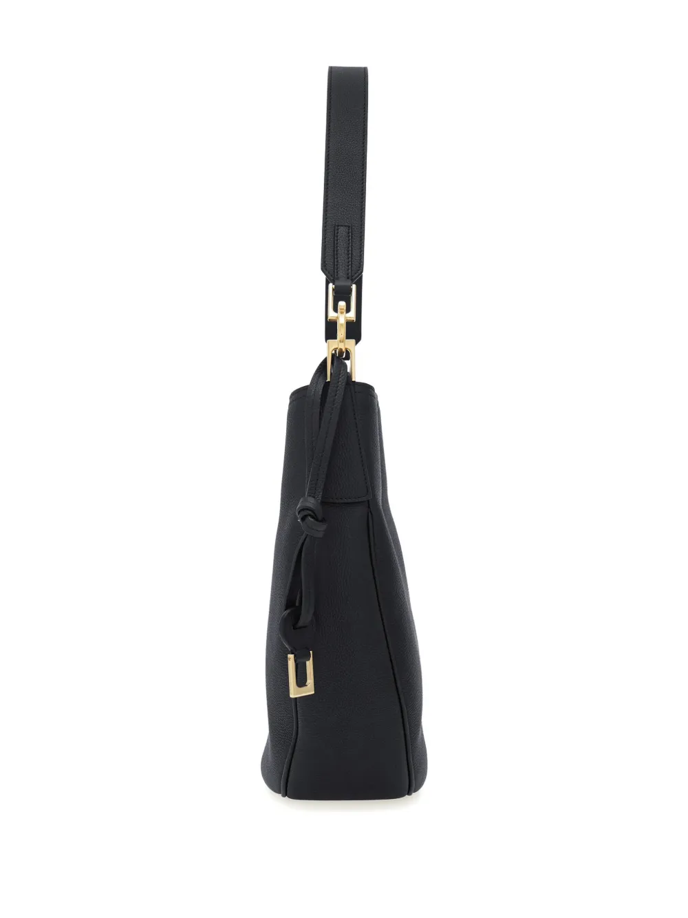 Ferragamo North-South leren schoudertas Zwart