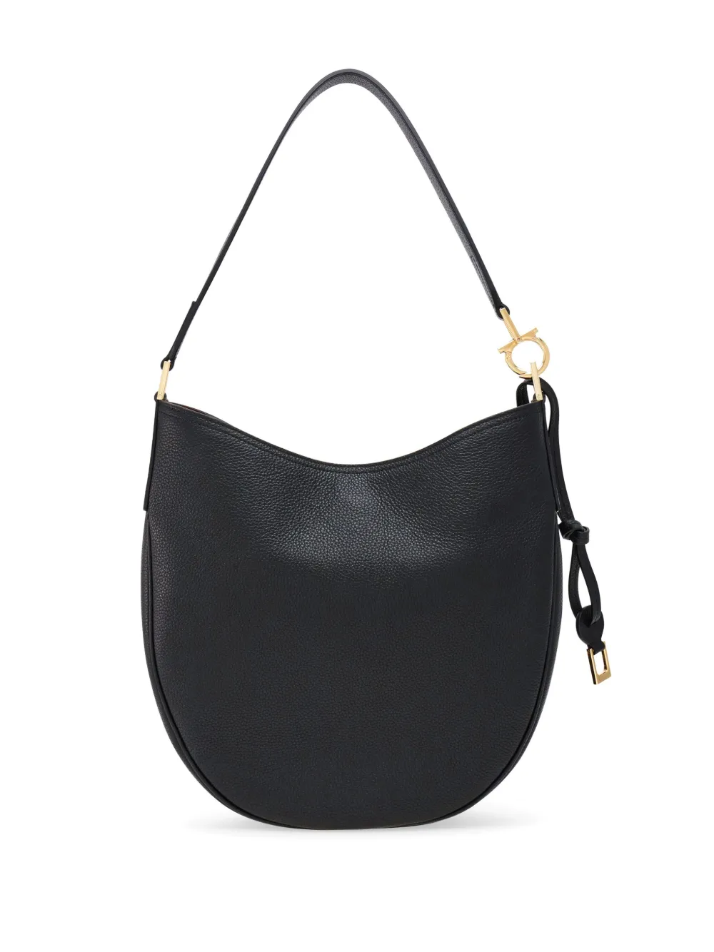 Ferragamo North-South leren schoudertas Zwart