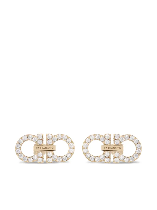 Ferragamo ダブルガンチーニ ピアス | ゴールドトーン | FARFETCH JP