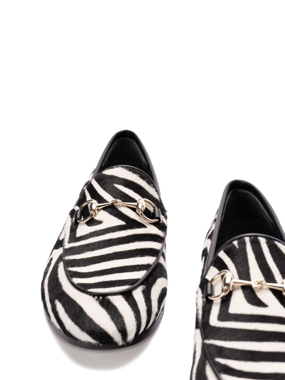 Gucci zebra-print loafers Black