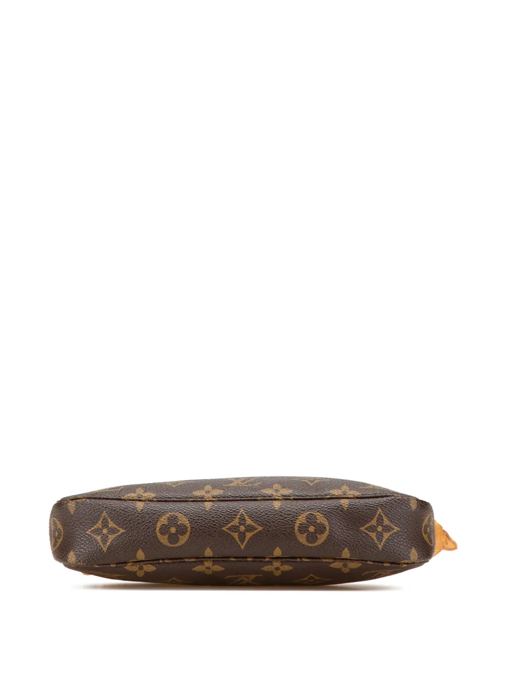 Pre-owned Louis Vuitton 2001 Monogram Pochette Accessoires Shoulder Bag In Brown