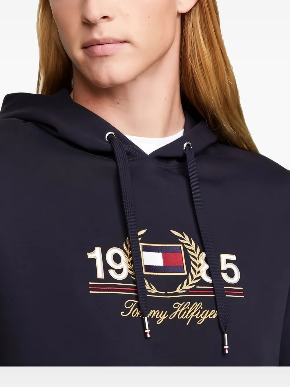 Tommy Hilfiger Hoodie met geborduurd logo Blauw