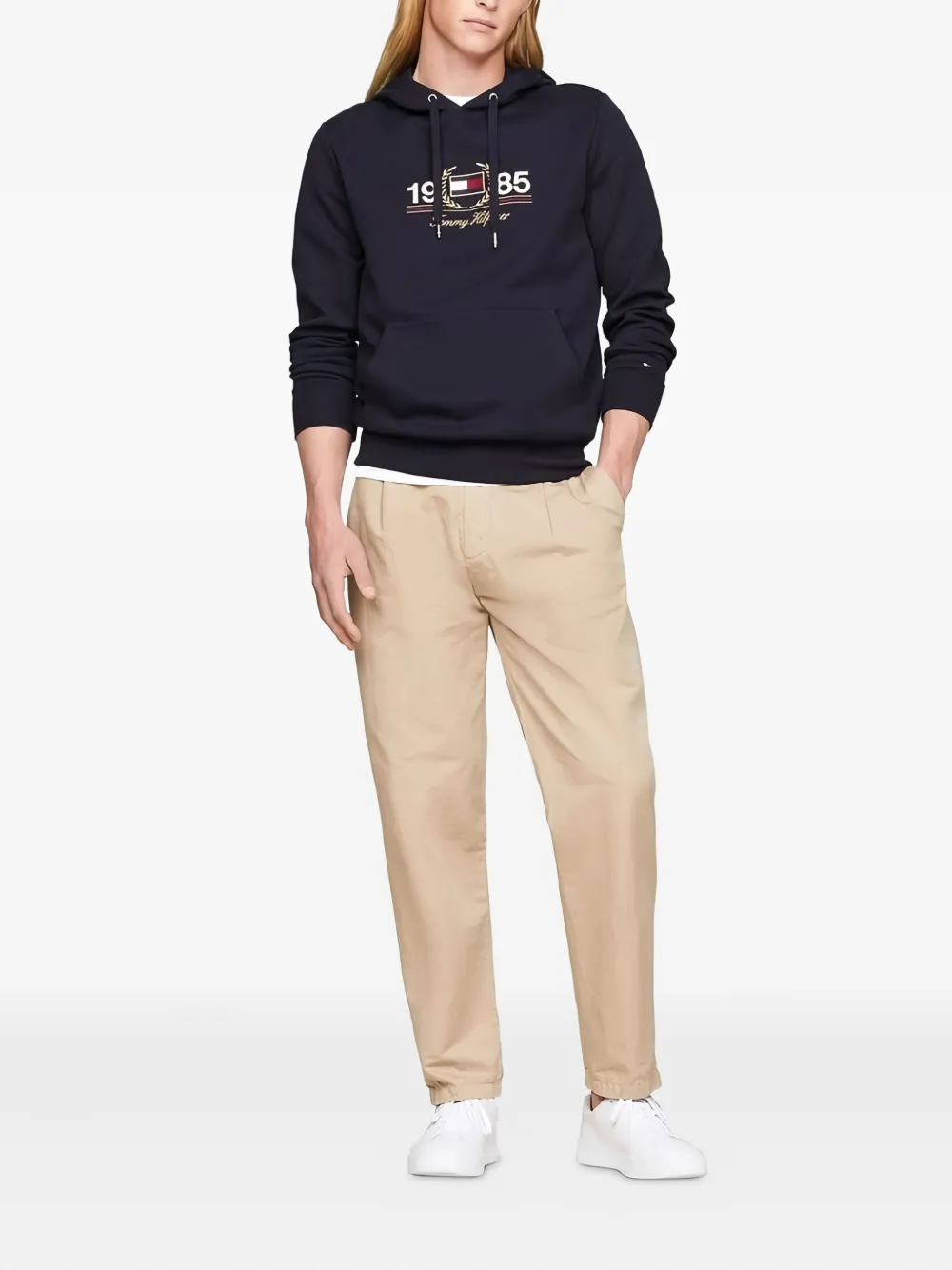 Tommy Hilfiger Hoodie met geborduurd logo Blauw