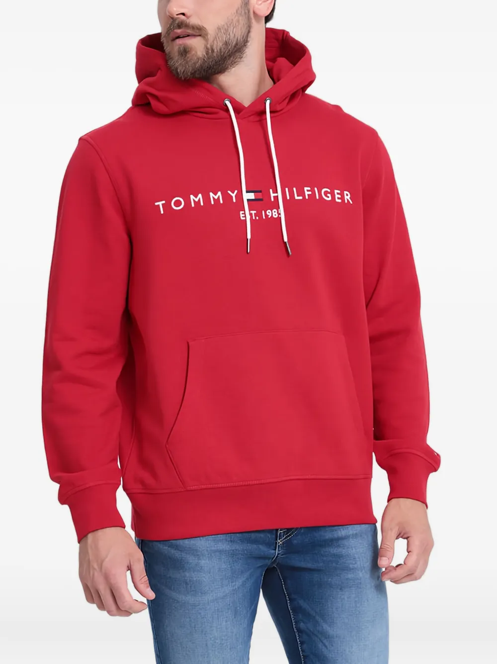 Tommy Hilfiger logo-print hoodie | Red | Image 1