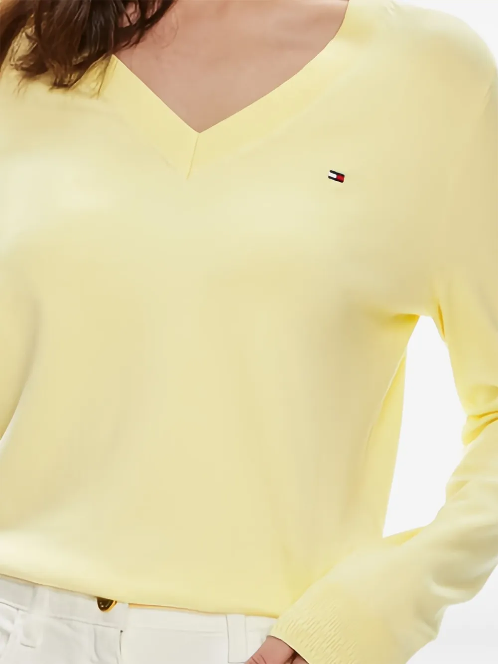 Tommy Hilfiger Trui met geborduurd logo Geel