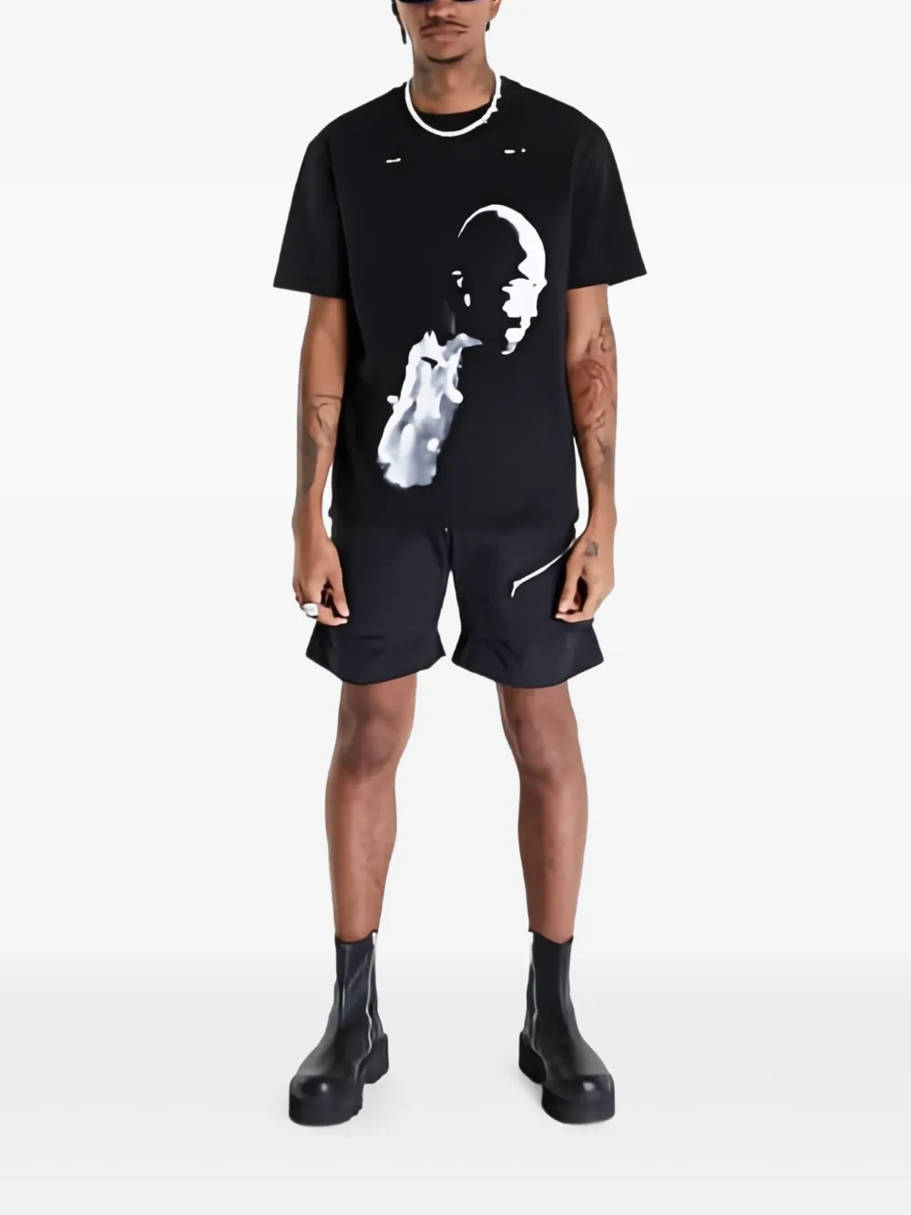 HELIOT EMIL Stratum cargo shorts - Zwart