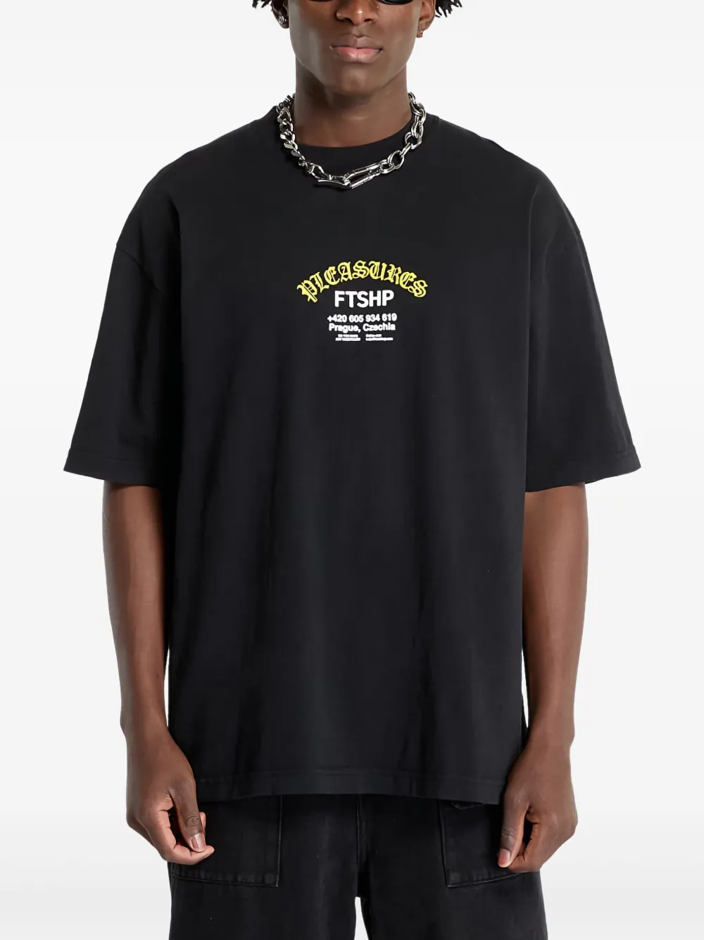 Pleasures graphic-print t-shirt | Black | Image 1