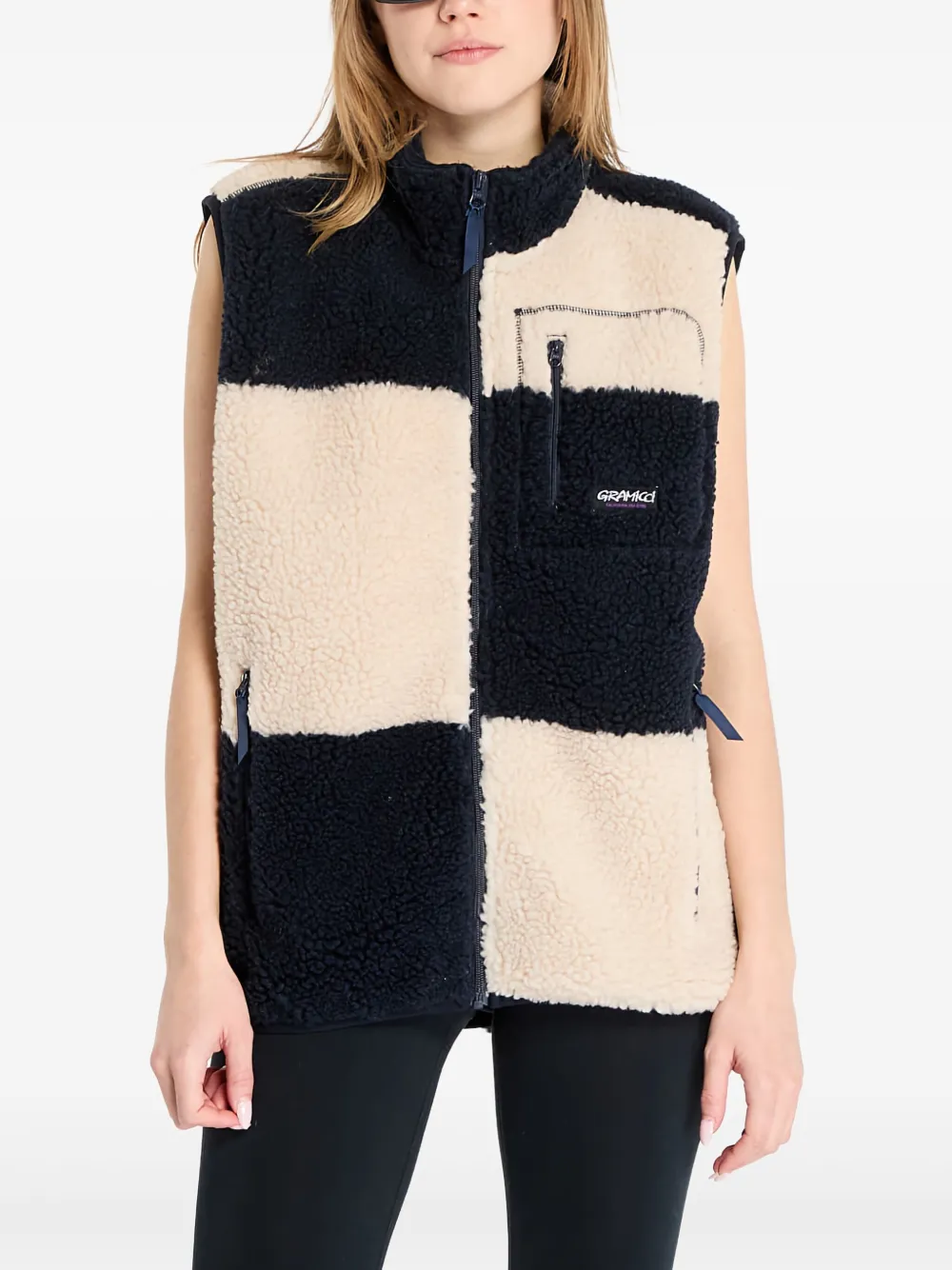 Gramicci Geruite fleece bodywarmer Blauw
