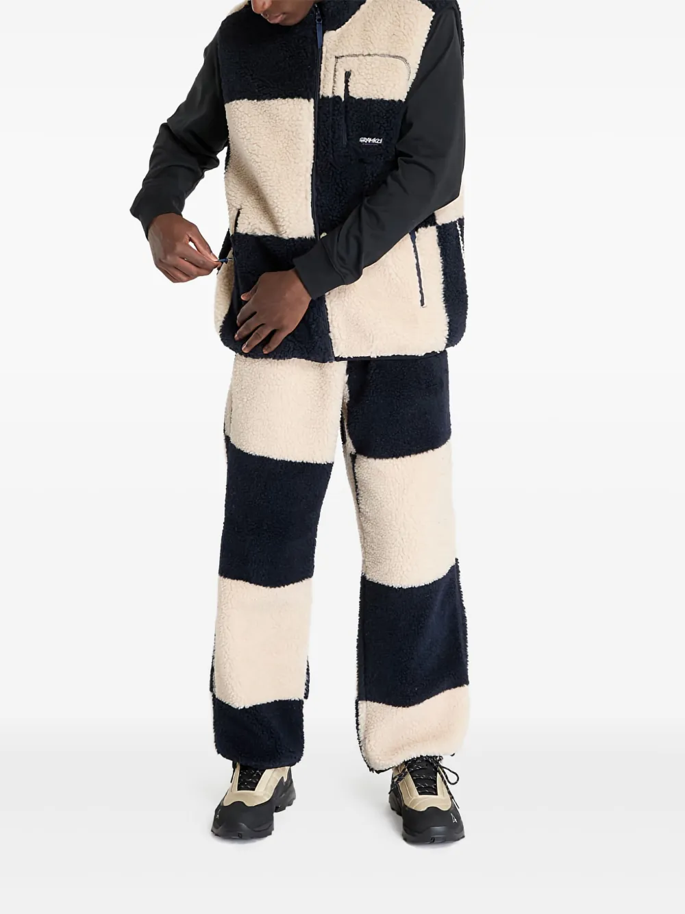 Gramicci Geruite fleece bodywarmer Blauw