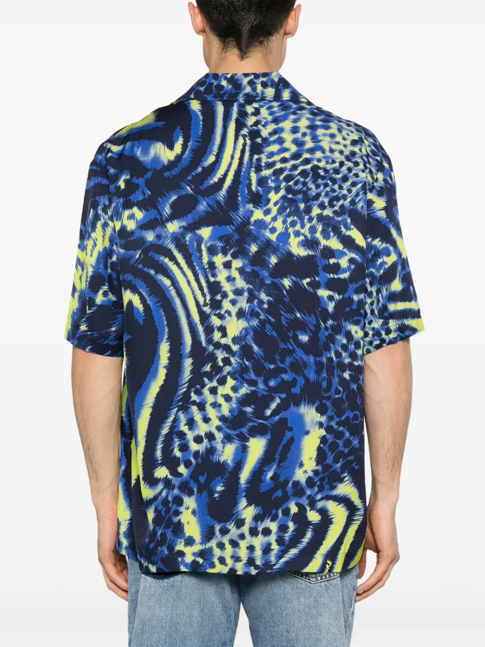 Versace Jeans Couture Overhemd met dierenprint Blauw