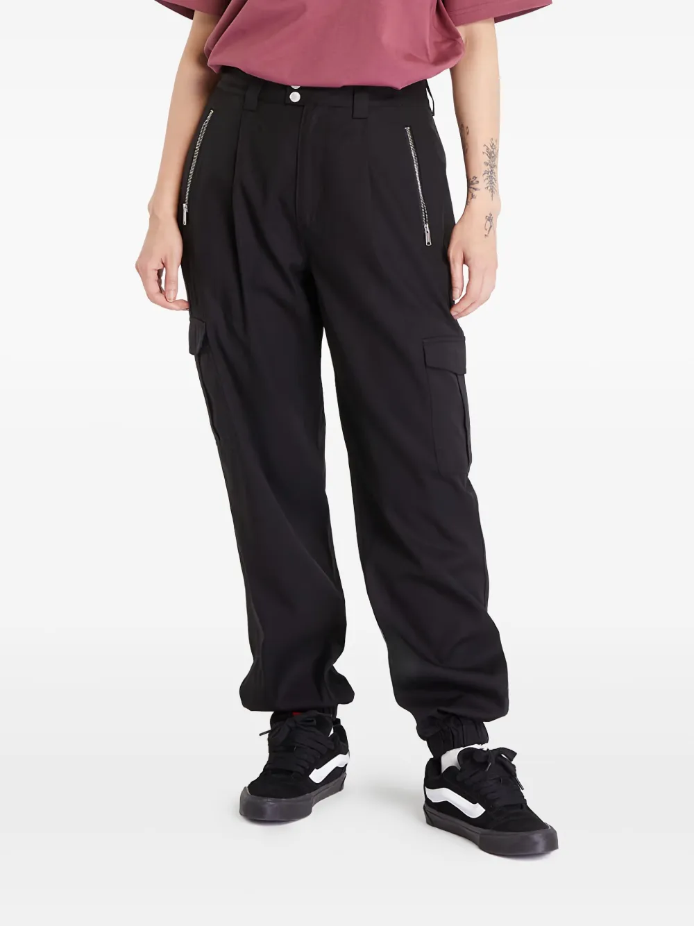 cotton-blend trousers